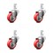 Service Caster 3 Inch Red Polyurethane Wheel Swivel 3/4 Inch Square Stem Caster Set SCC SCC-SQ20S314-PPUB-RED-34-4 - alternate 1